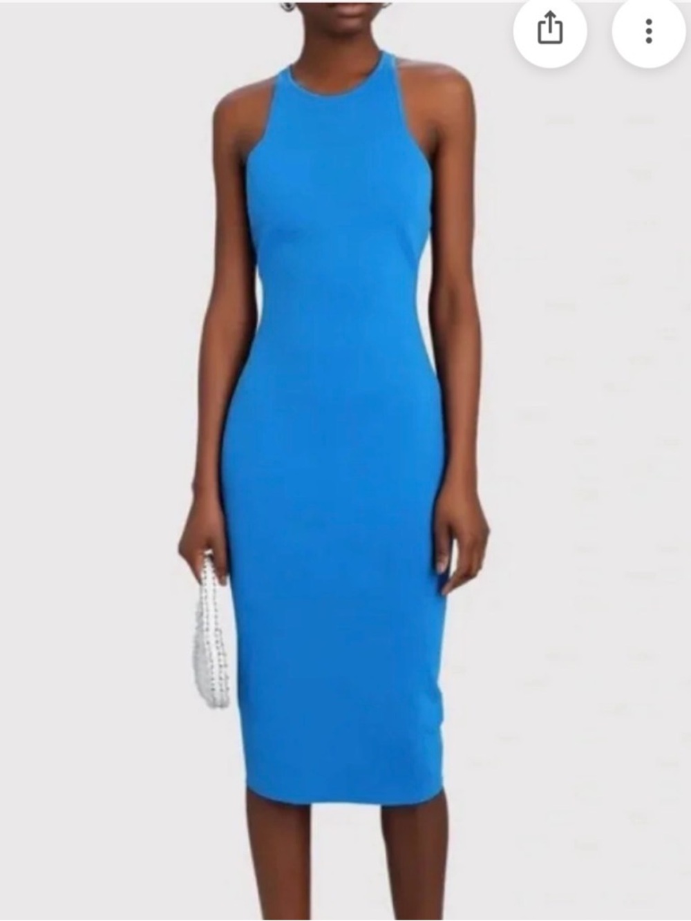 A.L.C. Blue Cross Back Sleeveless Midi Dress - Small
